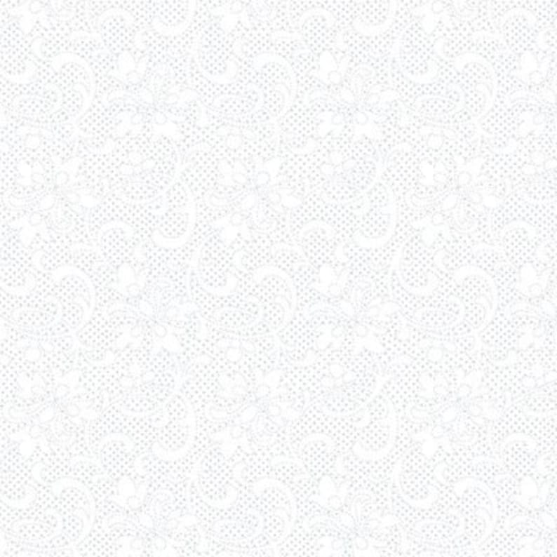 Quilter's Flour IV 394-01W Stylized Floral with Dots 

White on White by Henry Glass Fabrics