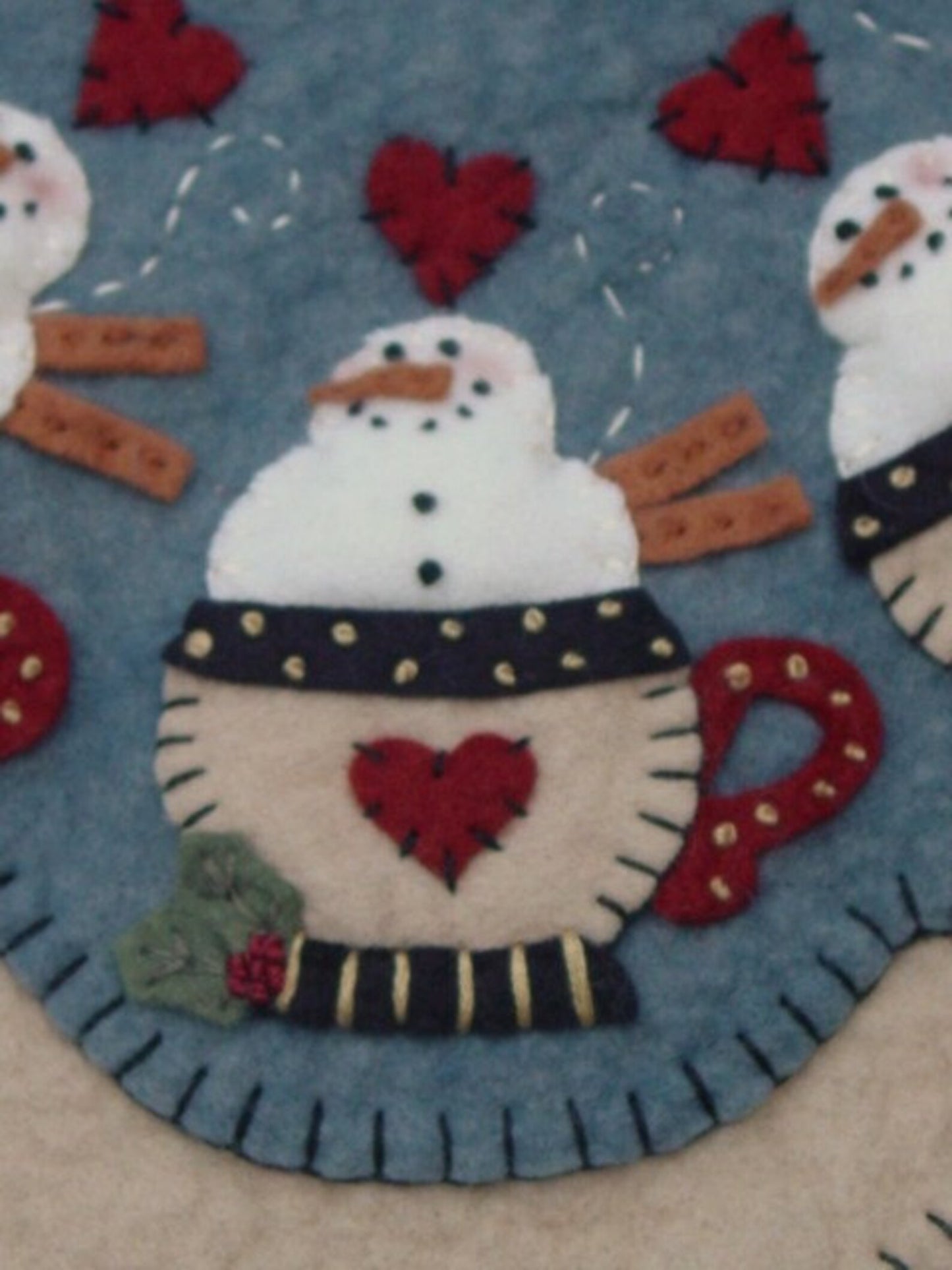 Santa's Cocoa Candle Mat Pattern by Penny Lane Primitives