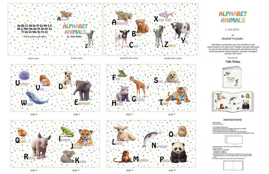 Animal Friends ABC's Book Panel by Elizabeth's Studio