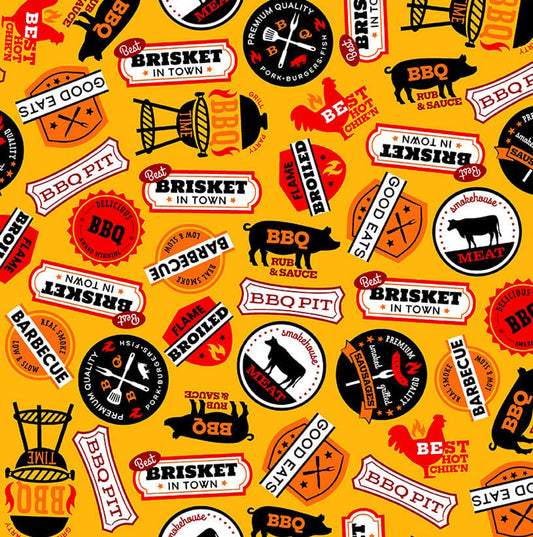 Grill and Chill - bbq Signs Mustard 1215 44 by Henry Glass & Co.