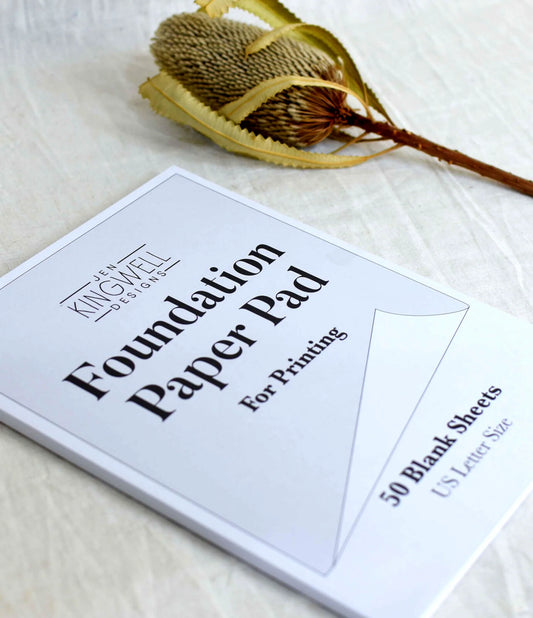Foundation Paper Pad for Printing 50 Sheets/Letter Size by Jen Kingwell Designs