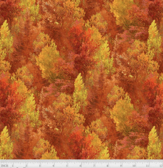 Autumn Retreat - Trees in Fall Colors 05579 by P&B Textiles