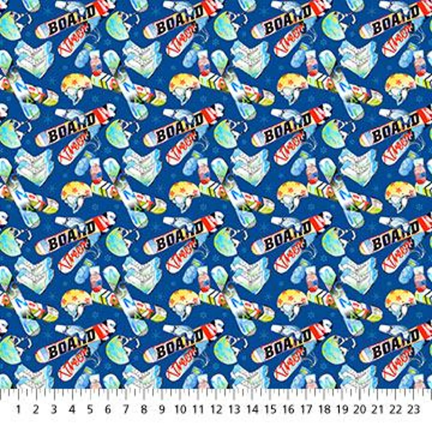 Winter Sports - Snowboard Equipment Dk Blue Multi by Northcott