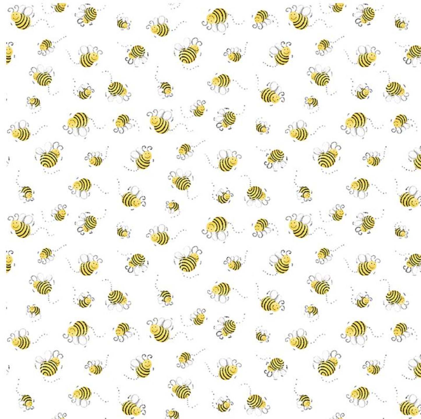 Susy Bees - Bees White SB20197-100 by Clothworks