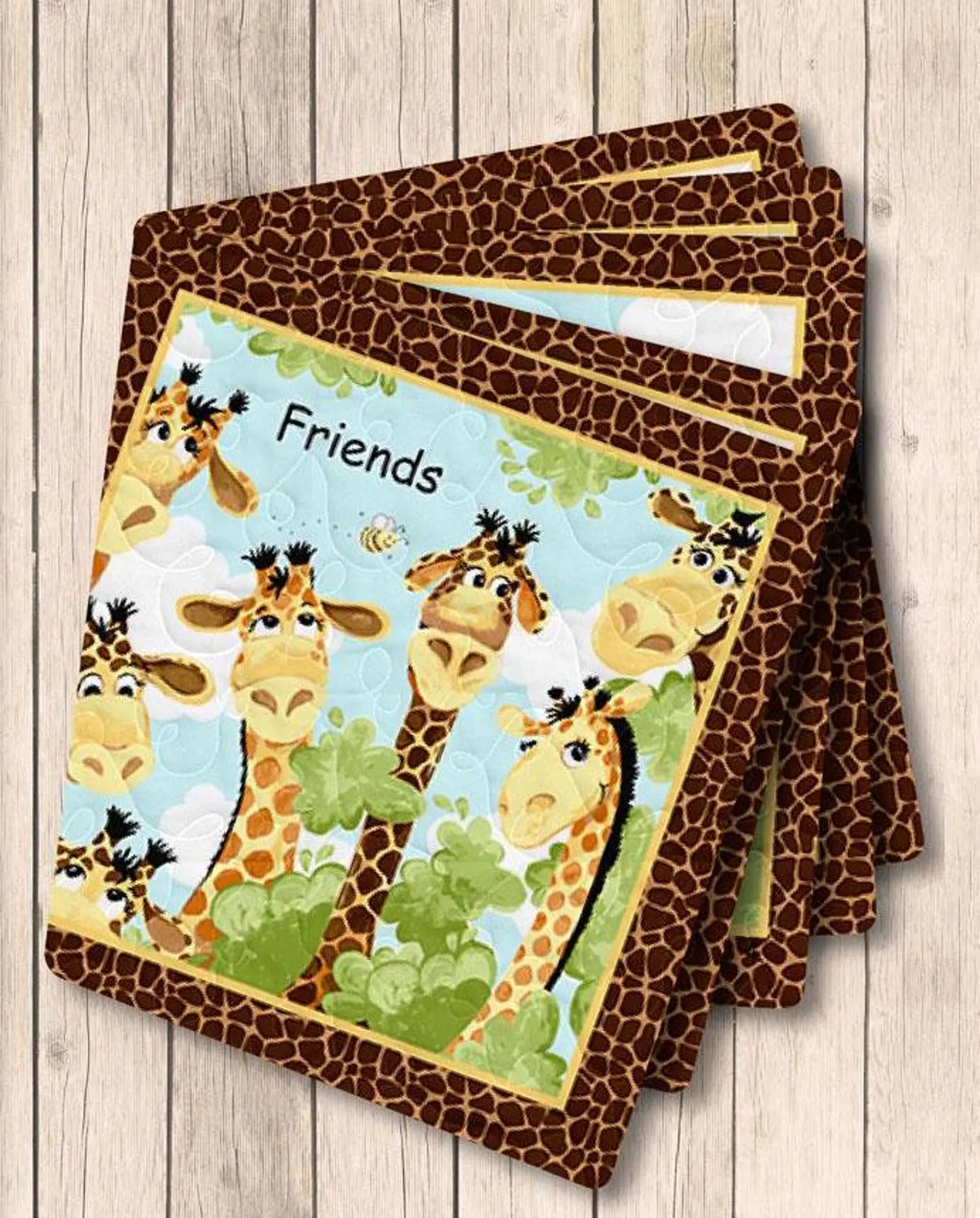 Zoe's the Giraffe Book Panel by Susybee for Clothworks (ZOEG)