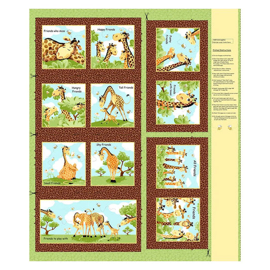 Zoe's the Giraffe Book Panel by Susybee for Clothworks (ZOEG)