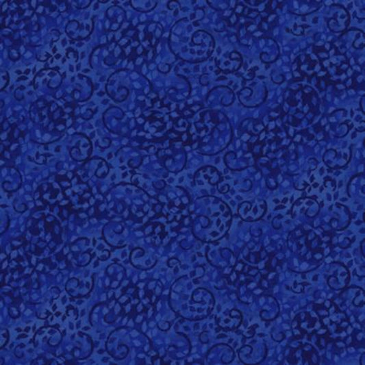 Essentials - Leafy Scroll Royal Navy 26035-446 by Wilmington Prints