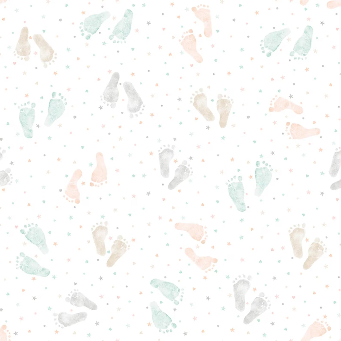 First Impressions Flannel - Footprints 6020 by P & B Textiles