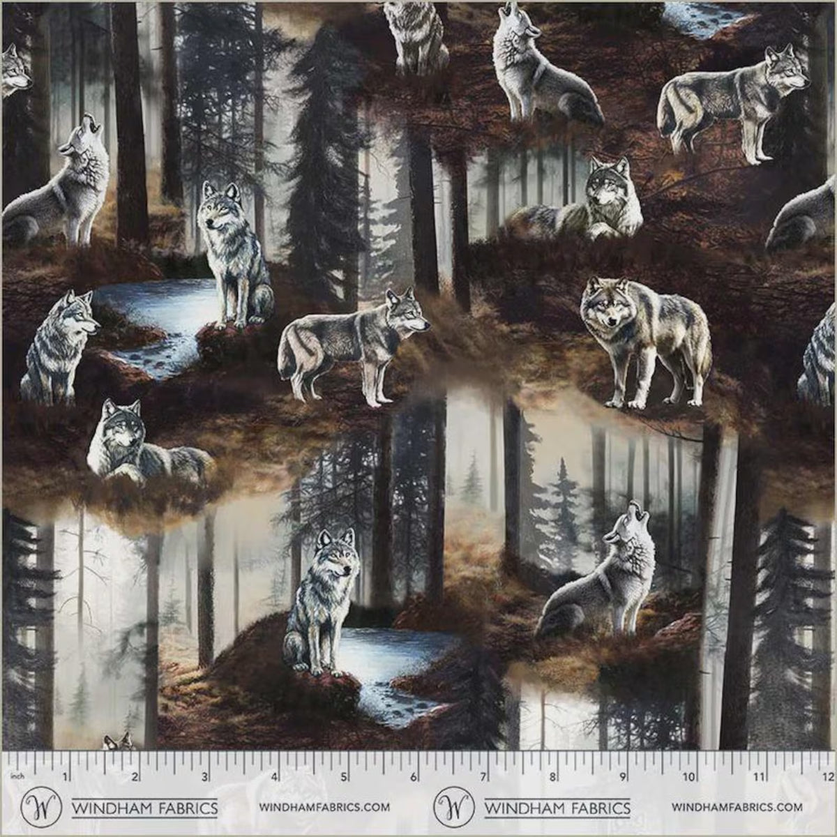 Wildlife - Wolf Pack Night 55031D-1 by Whistler Studio for Windham Fabrics