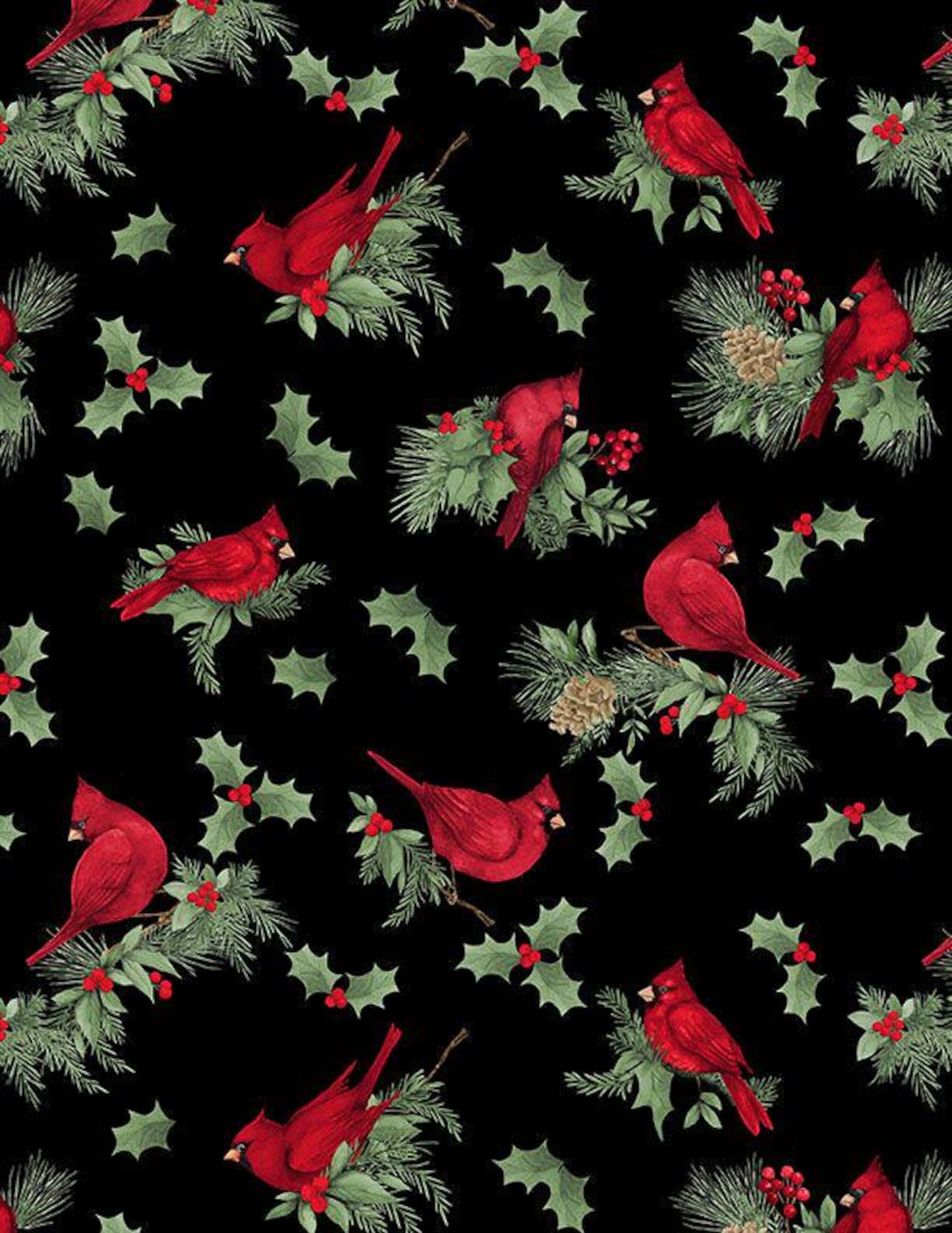 Cardinal Charm - Cardinals on Black 39930-973 by Wilmington Prints