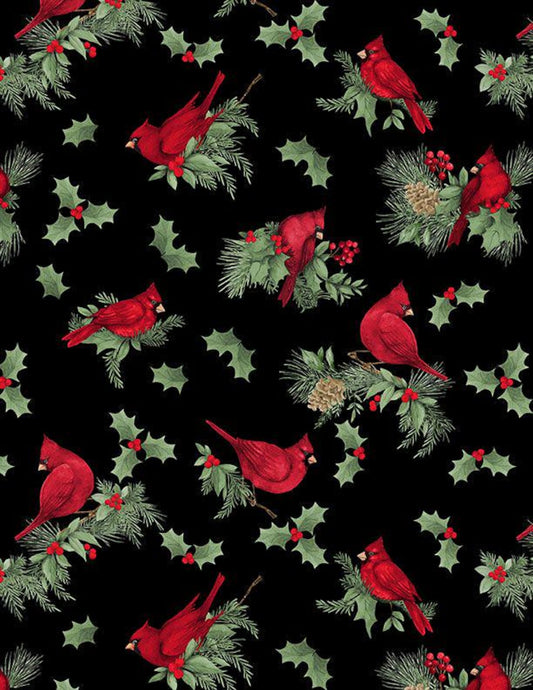 Cardinal Charm - Cardinals on Black 39930-973 by Wilmington Prints