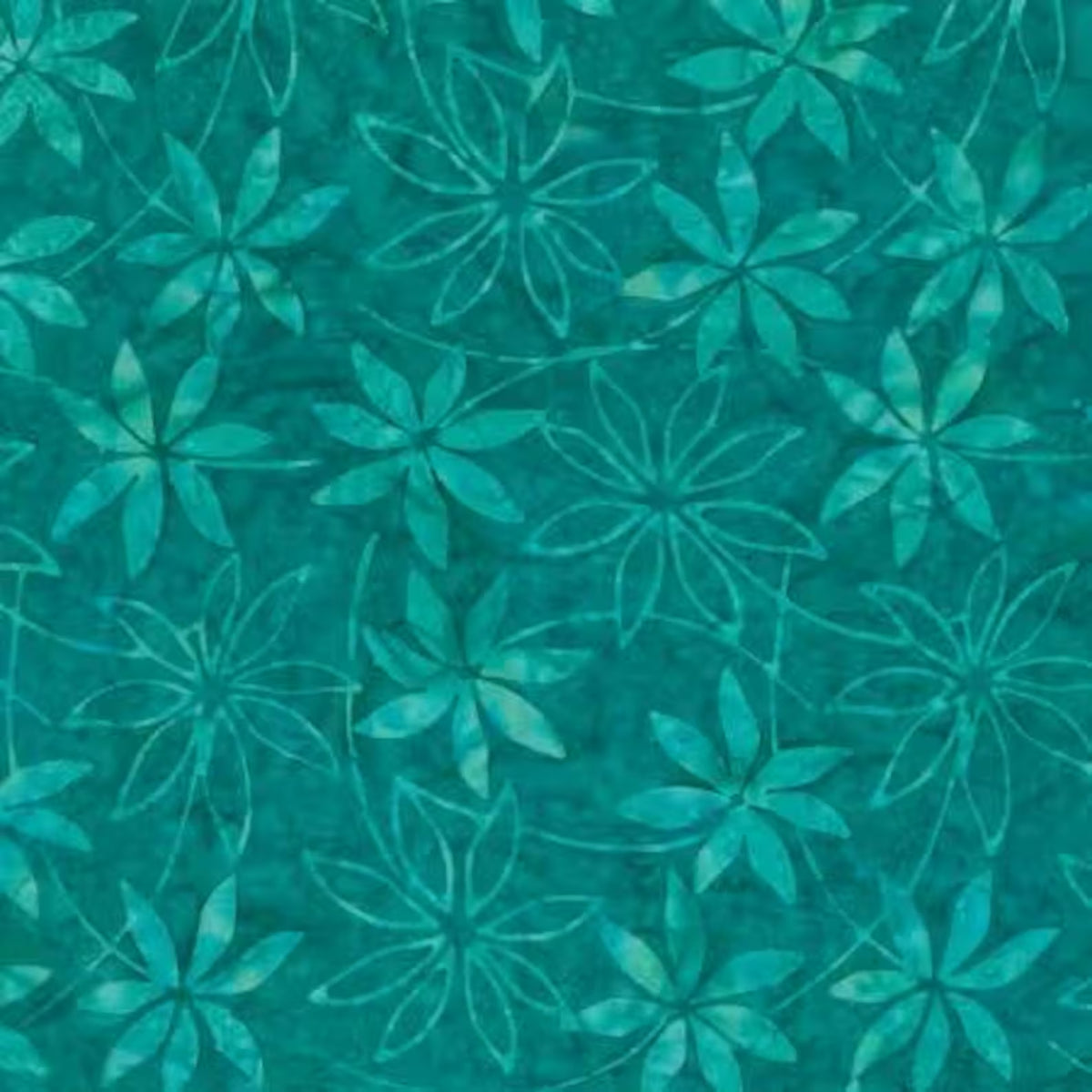 Technicolor Batiks - Aqua Star Flowers 22326 747 by Wilmington Batiks