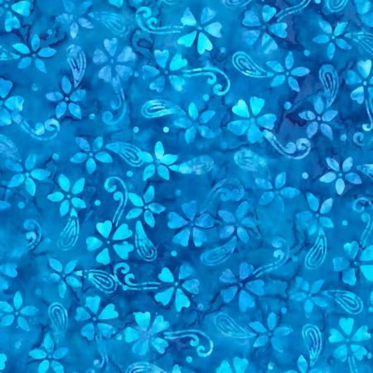 Technicolor Batiks - Blue Small Floral 22329 444 by Wilmington Batiks