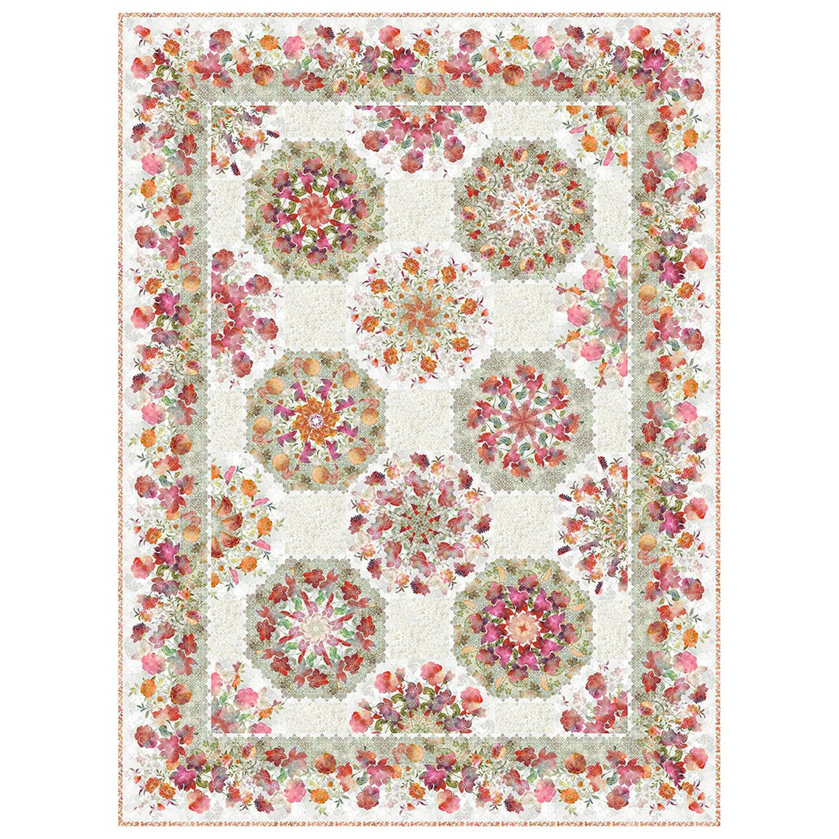 Ethereal Kaleidoscope Quilt Kit - Red/Rust by Jason Yenter