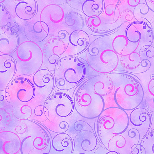 108" Swirling Splendor - Lilac by Benartex