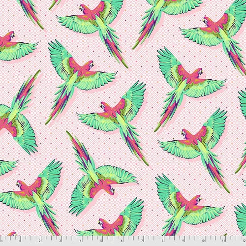 Tula Pink Daydreamer - Macaw Ya Later - Dragonfruit - Free Spirit