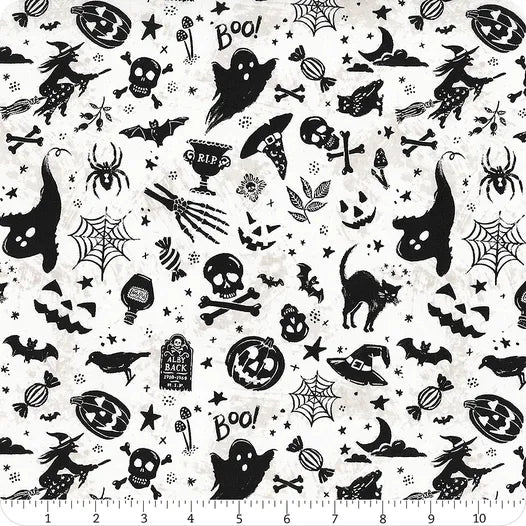 Midnight Hauntings - White Haunting Toss 96484-191 by Wilmington Prints