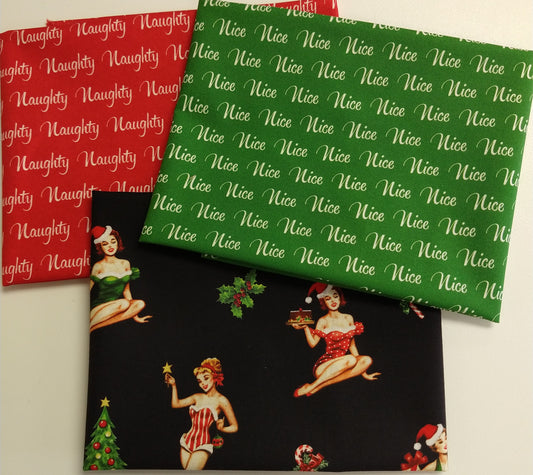 3 Fat Quarters - Naughty or Nice