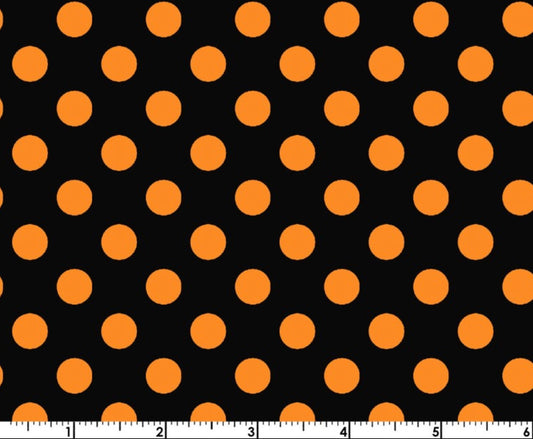 Hometown Halloween - Dots Black/Orange by Maywood Studio