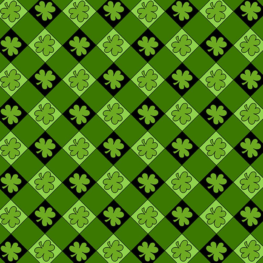 Three's a Charm - Green/Black Tartan - Style A Pattern 478 Color K by Andover Fabrics