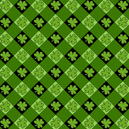 Three's a Charm - Green/Black Tartan - Style A Pattern 478 Color K by Andover Fabrics