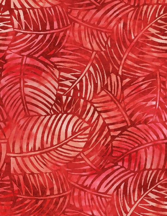 108" Palm Leave - Red by Wilmington Prints