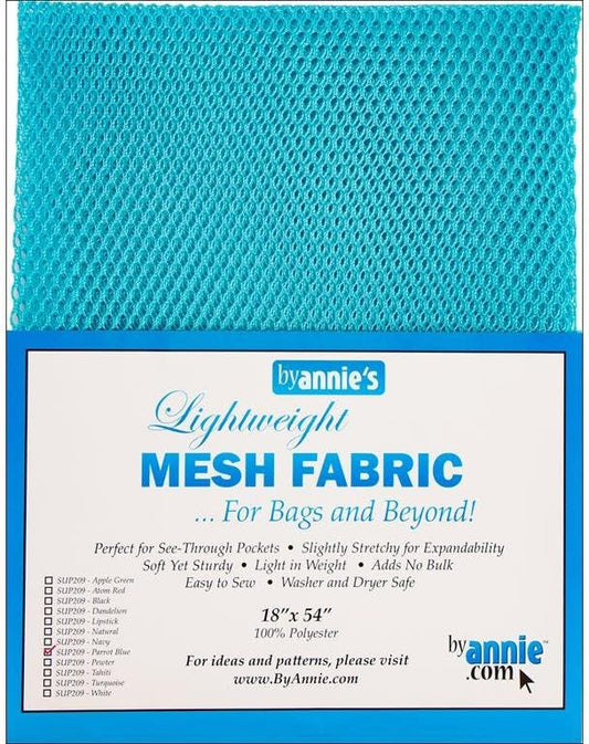 By Annie - Lightweight Mesh Fabric - Parrot Blue