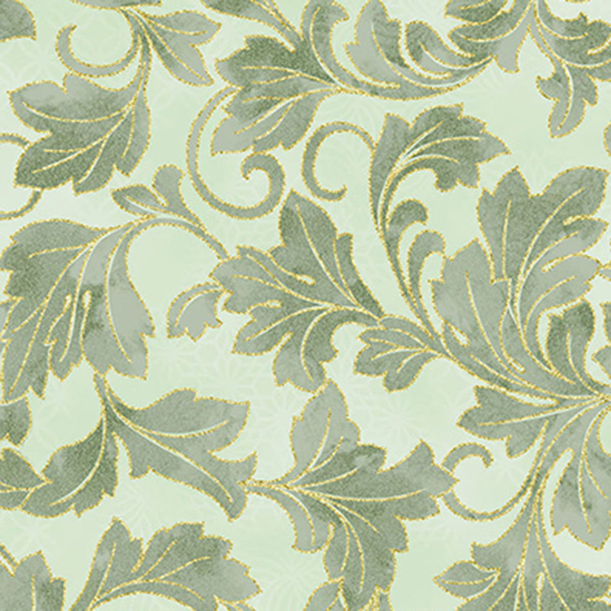 Christmas Wish - Leaves Moss-Gold Y7823-98G by Hoffman Fabrics