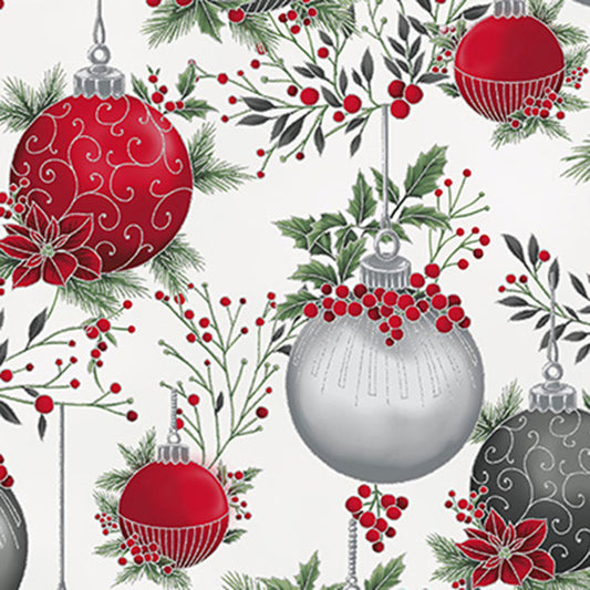 Christmas Wish - Ornaments Lt Grey-Silver Y7822-597S by Hoffman Fabrics