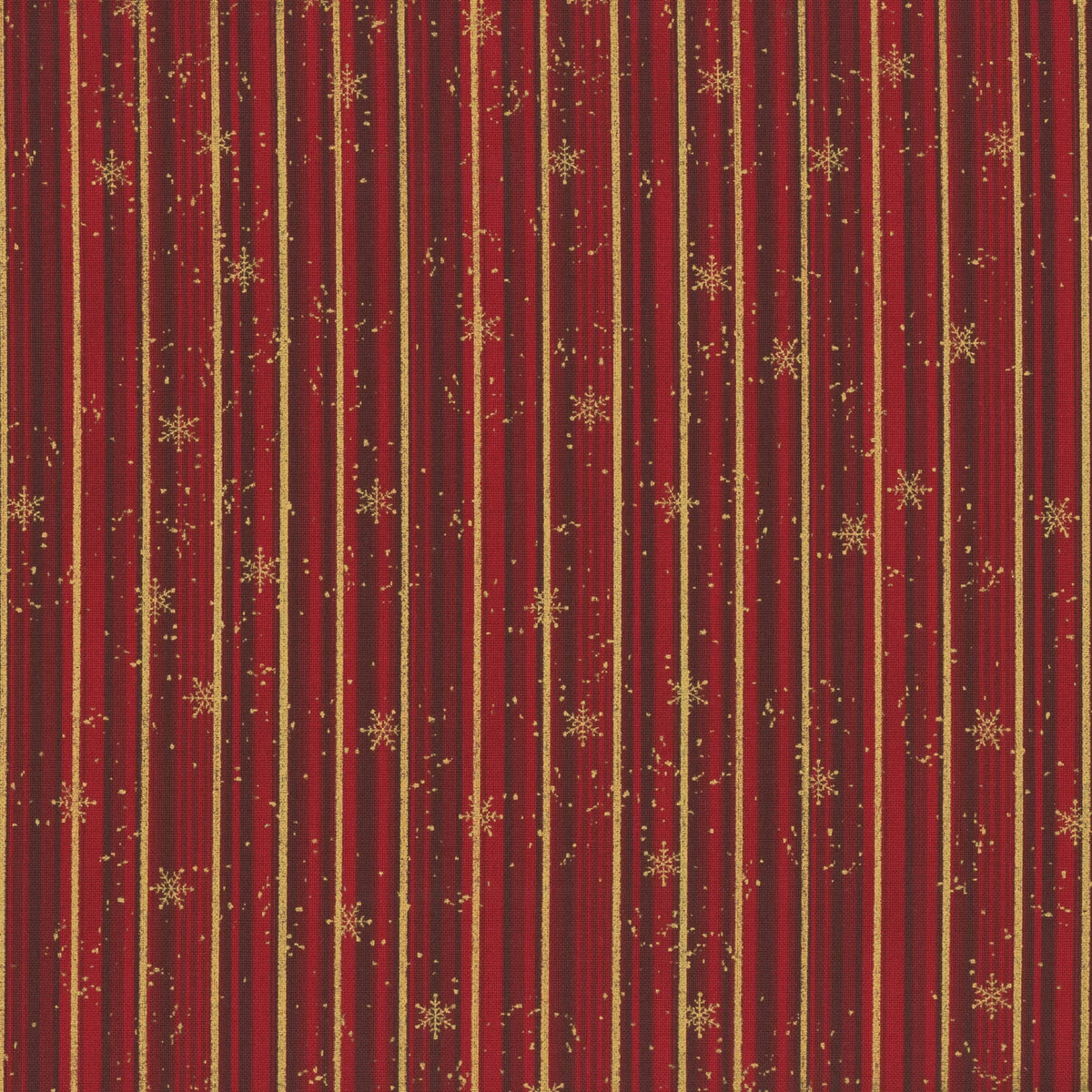 Snow Crystals - Red/Gold Stripes 4593-415 by Stof Fabrics