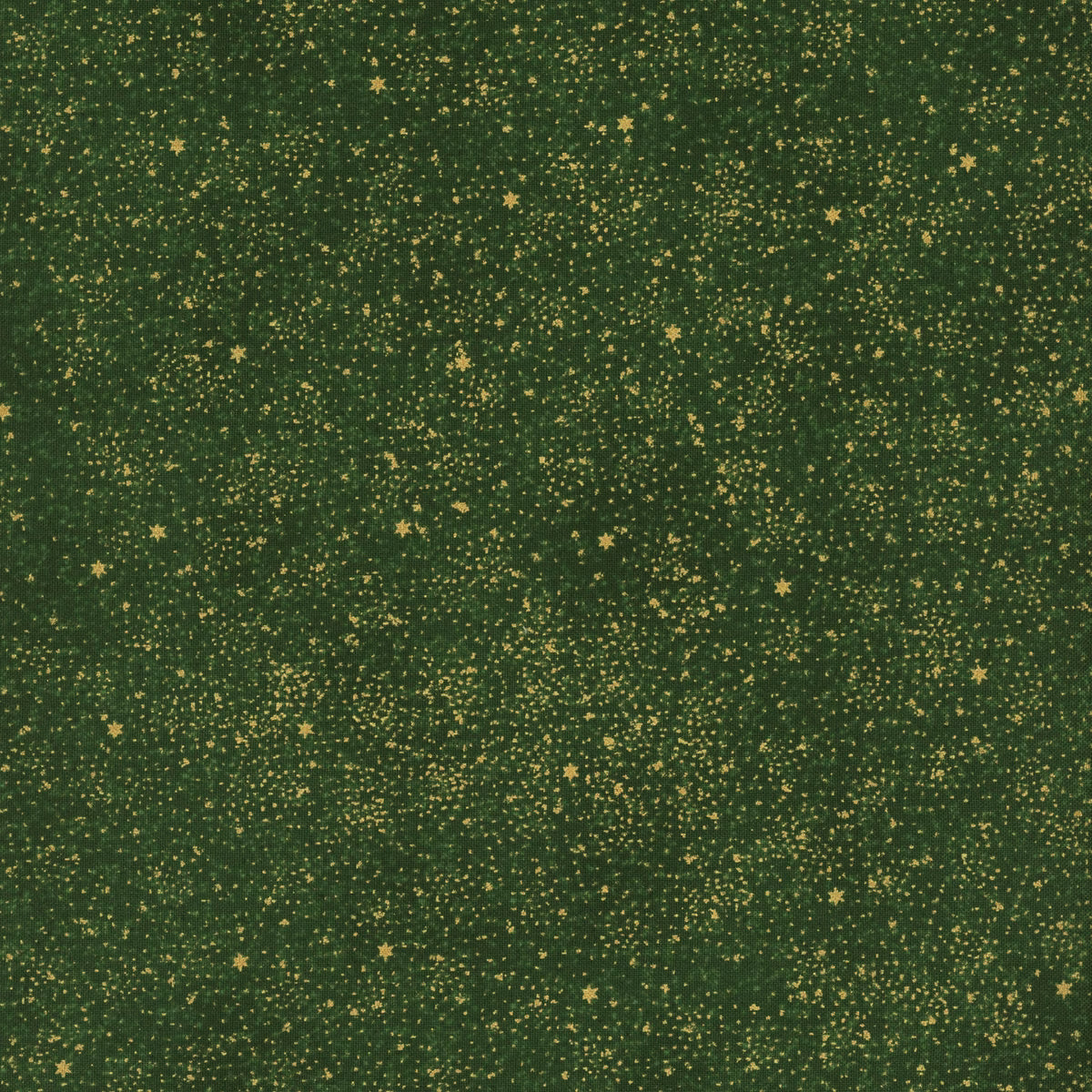 Snow Crystals - Small Dots and Stars Green & Gold 4593-804 by Stof Fabrics