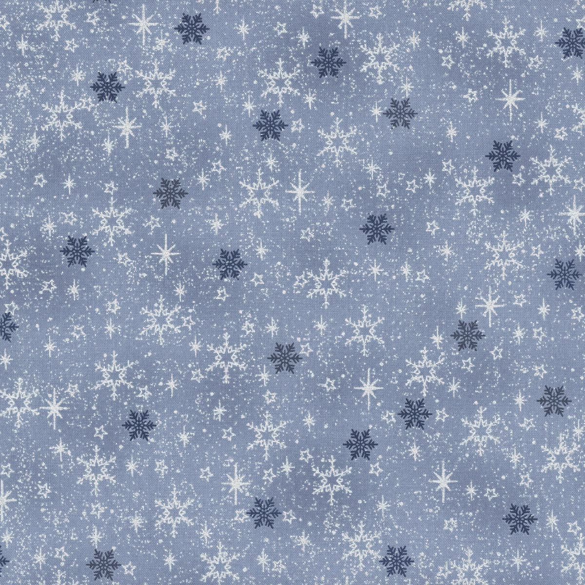 Snow Crystals - Light Blue & Silver Snow Crystals 4593-611 by Stof Fabrics