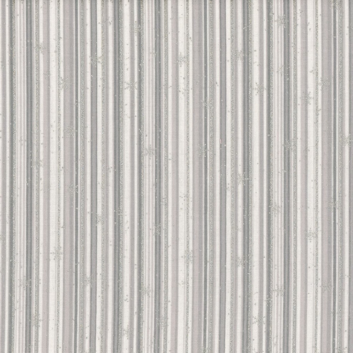 Snow Crystals - White/Silver Stripes 4593-110 by Stof Fabrics