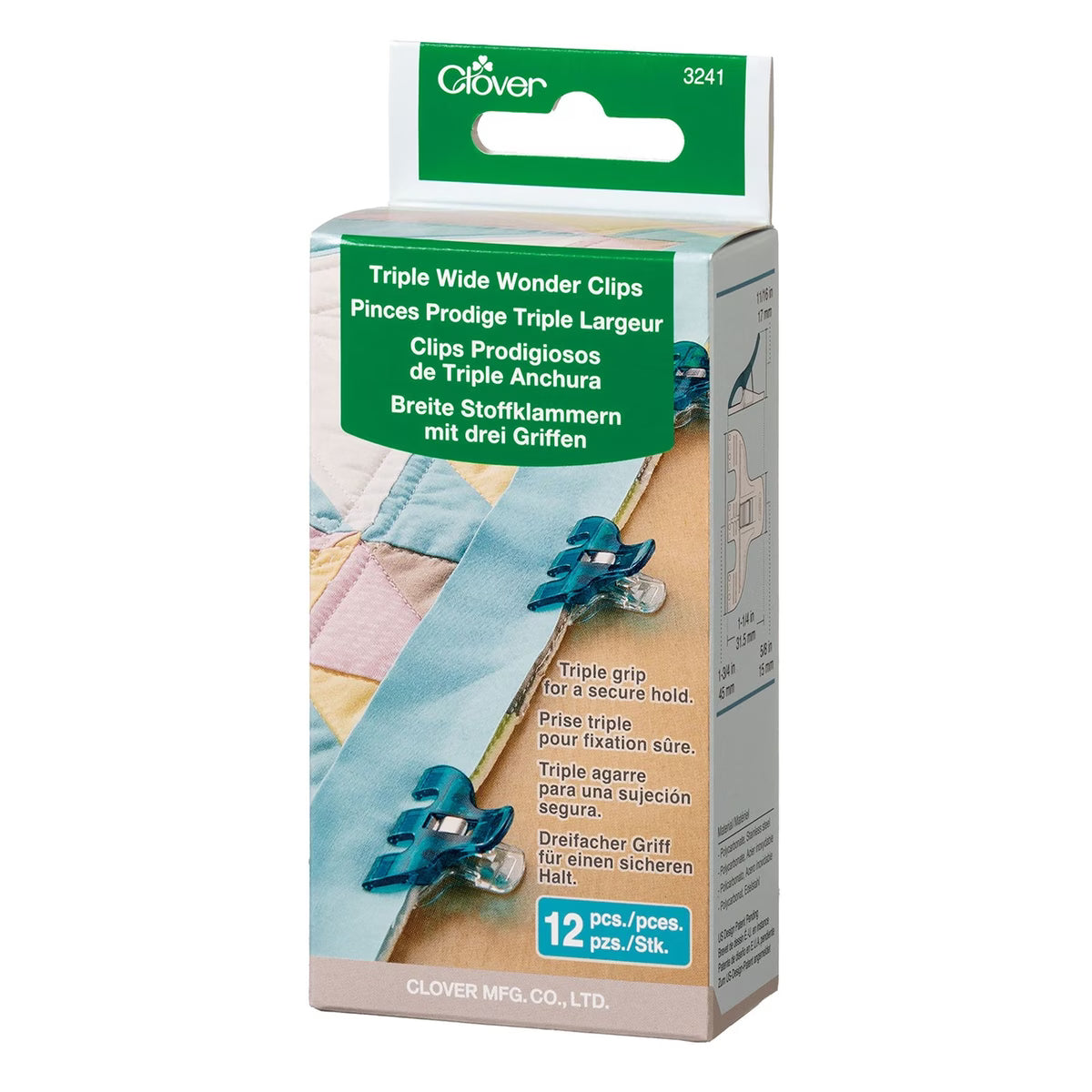 Clover - Triple Wide Wonder Clips Pkg of 12