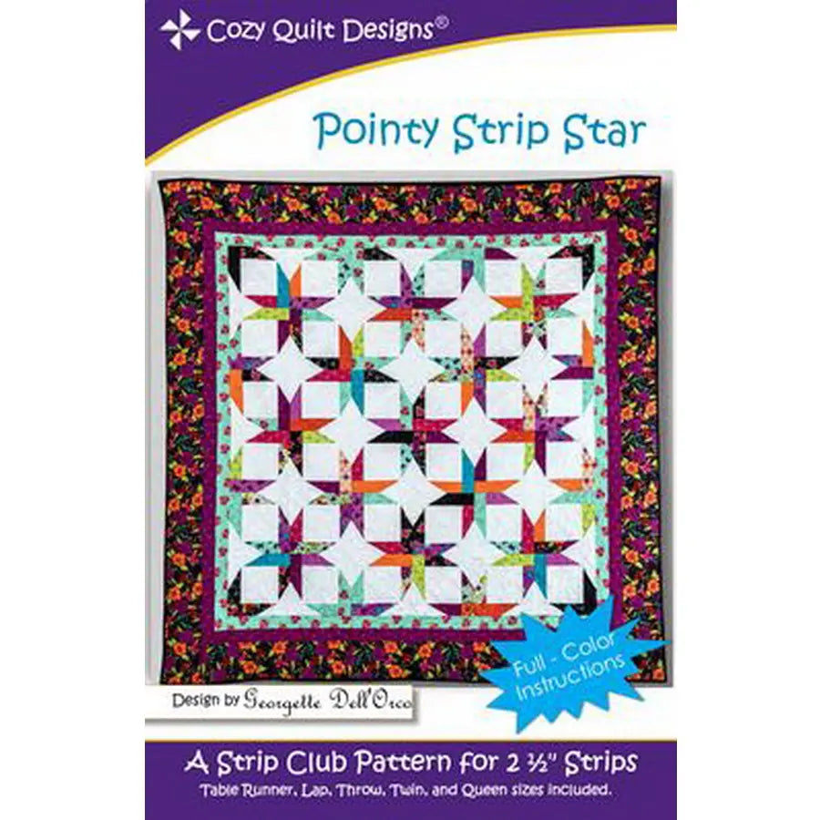 Pointy Strip Star Pattern by Georgette Dell'Orco for Cozy Quilt Designs