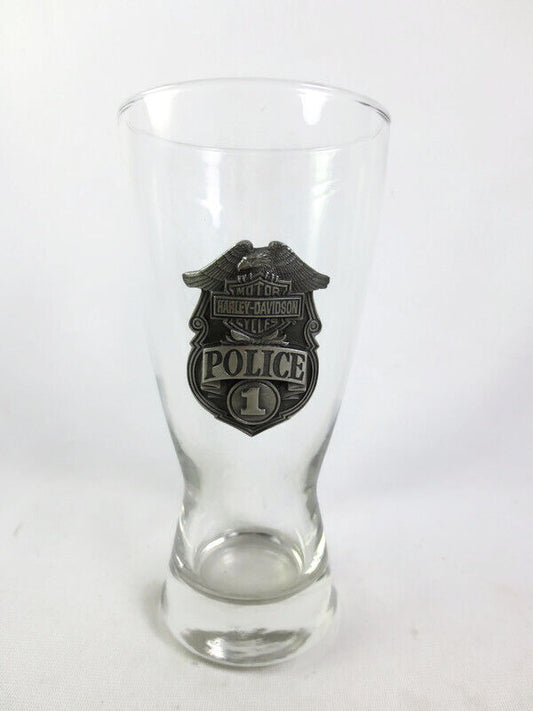 Harley-Davidson Pewter Police Badge Pilsner Tall Beer Glass