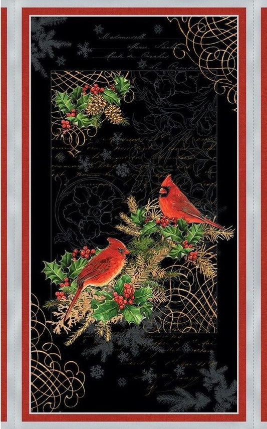Royal Red Christmas Cardinal Panel by Wilmington Prints