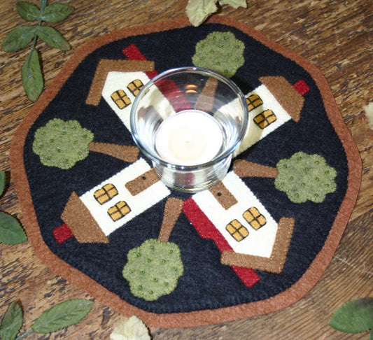 Houses Candle Mat Pattern 165 by Bareroots