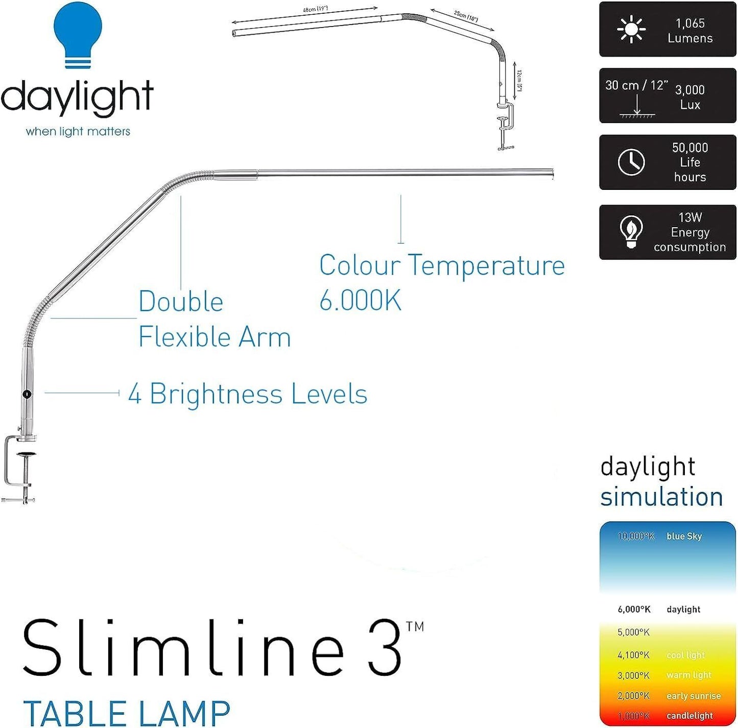 Slimline 3 Table Lamp