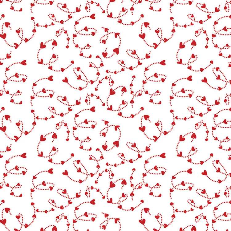 Caring Gnomes - Swirling Hearts White 14115-09 by Benartex Fabrics