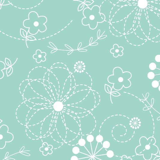 108" Kimberbell Teal Doodles - by Maywood Studio