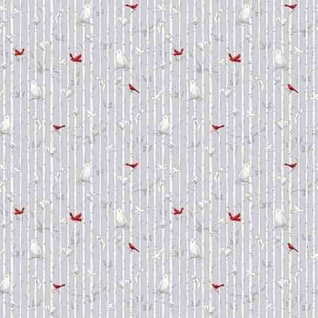Winter White - Gray Birch Stripe by Rebecca Canale for Studio E