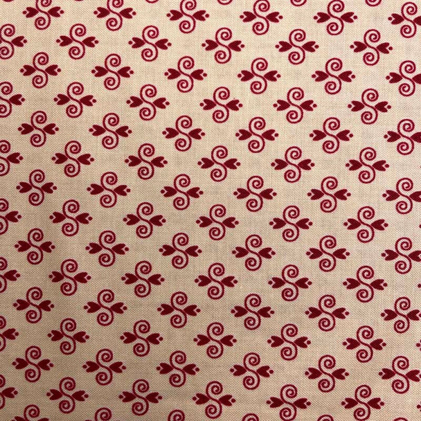Coonawar Red and White Scroll by Red Rooster Fabrics