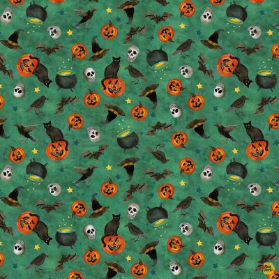 Emerald Hollow - Halloween Toss Emerald Y4829-107 by Clothworks