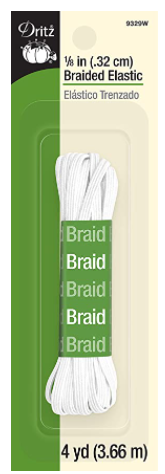 Dritz braided elastic White 1/8"