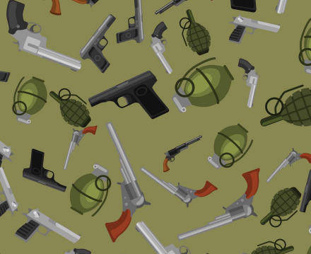 Pistols All Over Green by Marshall Dry Goods (MDG)