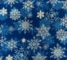 Merry Christmas Basics - Blue Snowflakes by Choice Fabrics