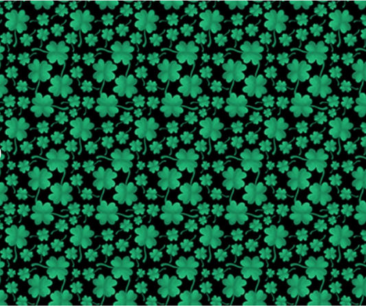 Mini Clovers Black and Green by Benartex