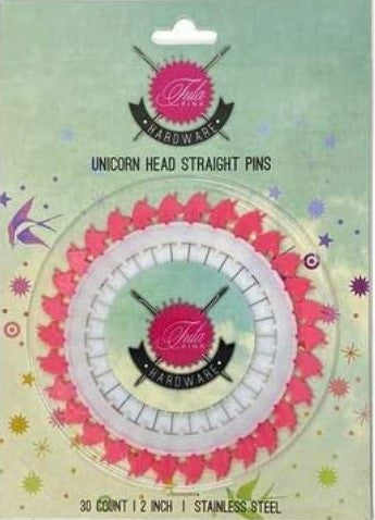 Unicorn Head Straight Pins by Tula Pink