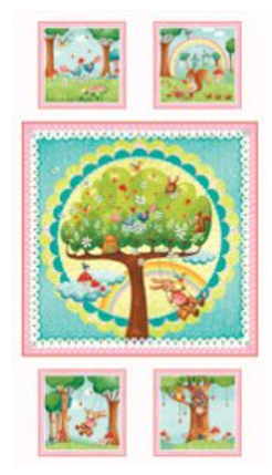 Rainbow Woodland Panel for Red Rooster Fabrics
